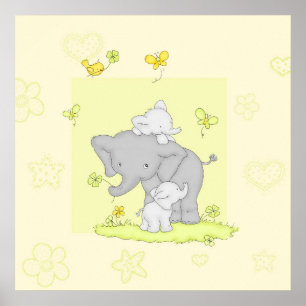 Elephant family poster