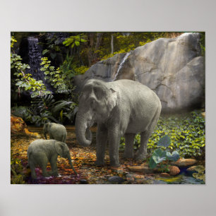 Elephant Family “RAIN FOREST PARTY" Poster
