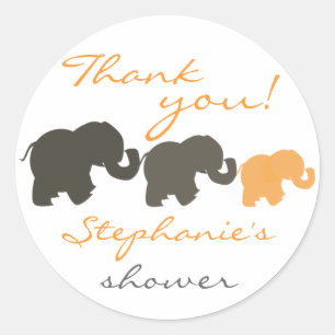 Elephant Family Thank You Stickers