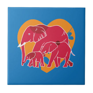 Elephant Family Tile