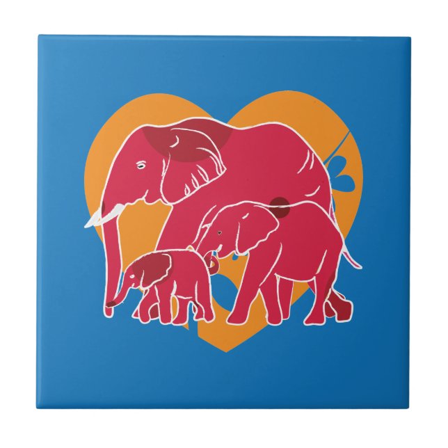 Elephant Family Tile (Front)