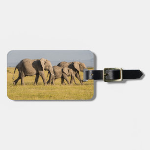 Elephant Family Walking Luggage Tag