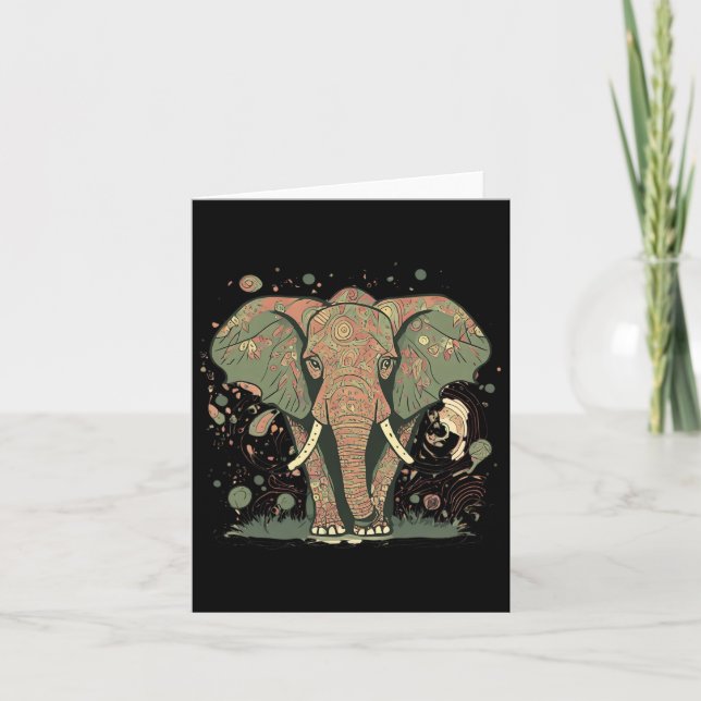 Elephant Fans' Stylish Artistic Save The Elephants Card (Front)