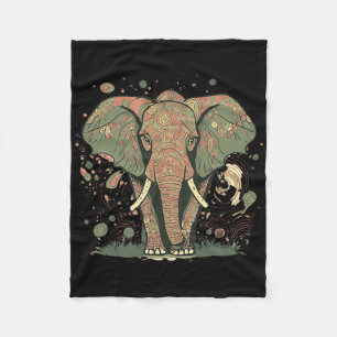 Elephant Fans' Stylish Artistic Save The Elephants Fleece Blanket