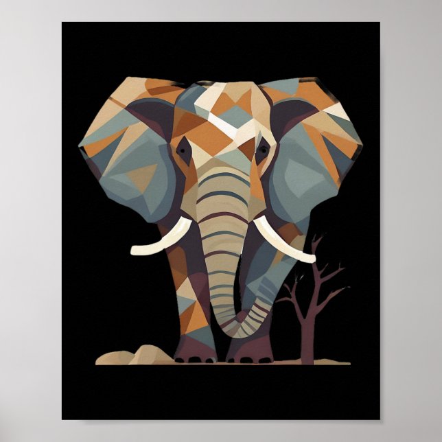 Elephant Fans' Stylish Artistic Save The Elephants Poster (Front)
