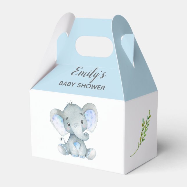 Elephant Favour Box (Boy Baby Shower / Birthday) (Front Side)