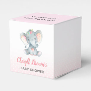 Elephant Favour Box - Girl Baby Shower Pink