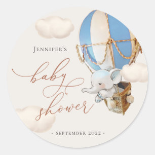 Elephant Favour Tags! Baby Shower Classic Round St Classic Round Sticker