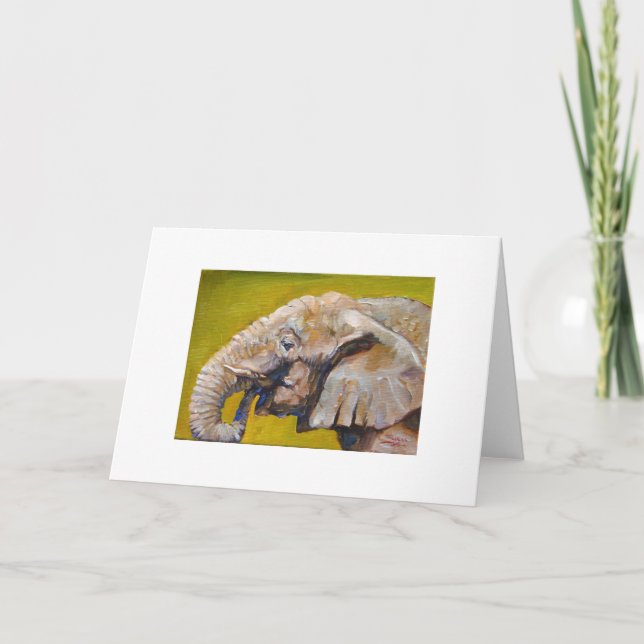 Elephant fine art greeting card (Front)