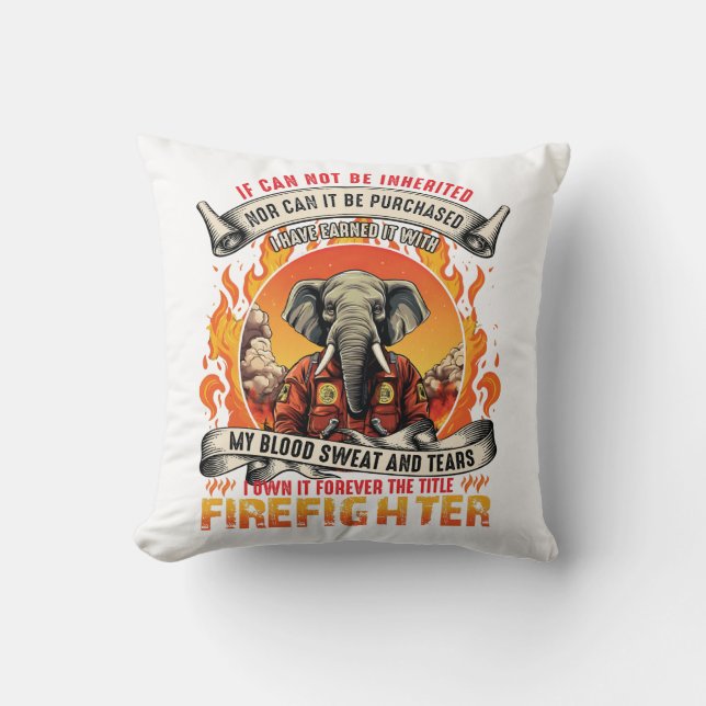 Elephant Firefighter Cushion (Front)