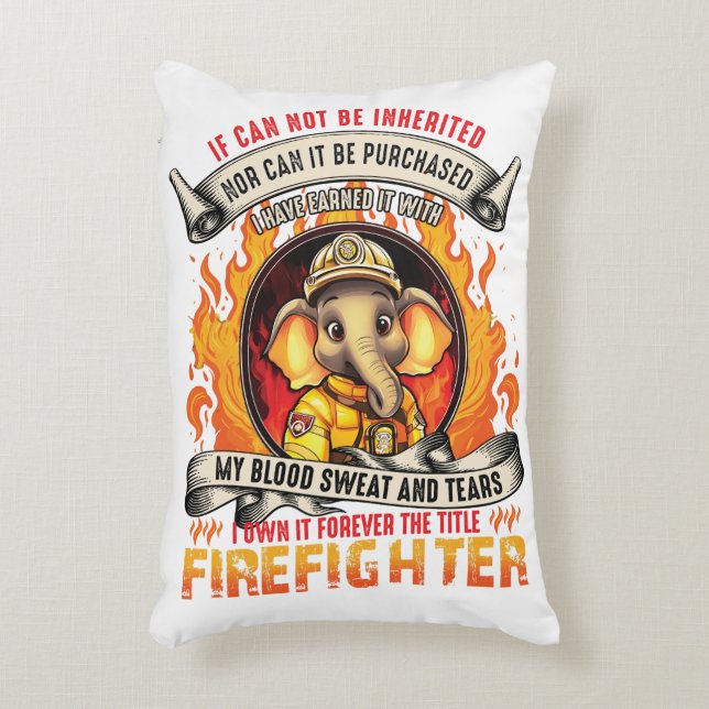Elephant Firefighter Decorative Cushion (Front(Vertical))