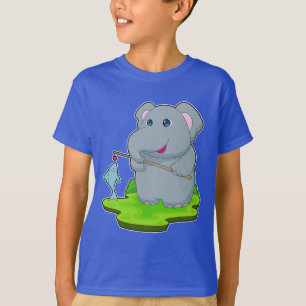 Elephant Fisher Fishing rod Fishing T-Shirt