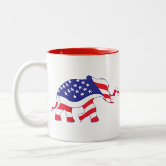 Elephant-FLAG Two-Tone Coffee Mug