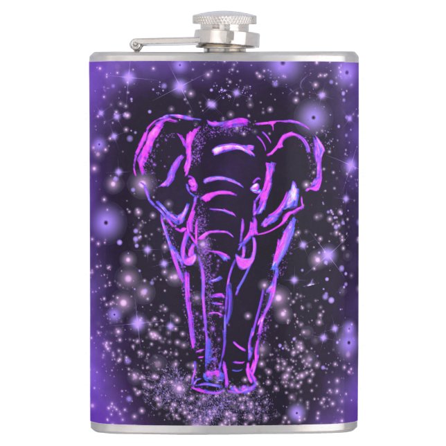 Elephant Flask Walking At Purple Starry Night (Front)