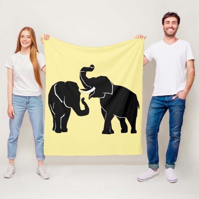 Elephant Fleece Blanket - Choose Colour (In Situ)