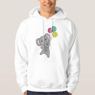 Elephant Flies With Balloons Sweet Animals kids Hoodie
