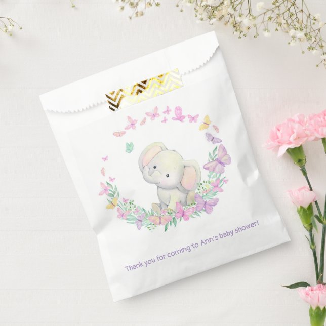 Elephant Floral Baby Shower Birthday Party Favour Bags (Sealed)