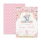 Elephant Floral Baby Shower Invitation Girl