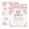 Elephant Floral Baby Shower Thank You Card Girl