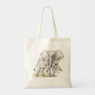Elephant Floral Tote Bag