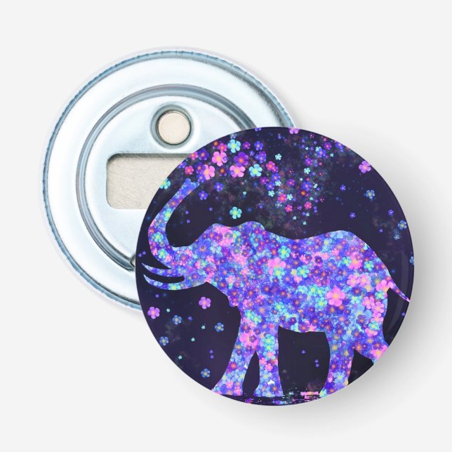Elephant Flowers - Add Your Picture / Text / Name Bottle Opener (Front)