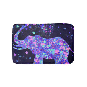Elephant Flowers Bath Mats