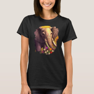 Elephant Flowers Cute Painting Flower Elephant  1 T-Shirt