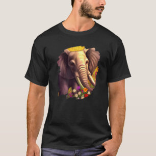 Elephant Flowers Cute Painting Flower Elephant  1 T-Shirt