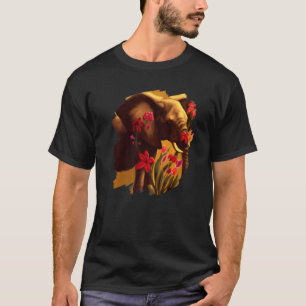 Elephant Flowers Cute Painting Flower Elephant 3 T-Shirt