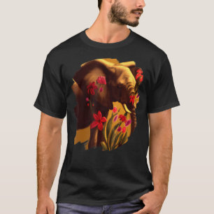 Elephant Flowers Cute Painting Flower Elephant 6 T-Shirt