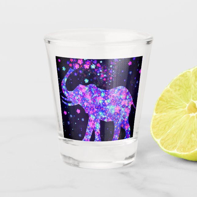Elephant Flowers Shot Glass Spring (Front)
