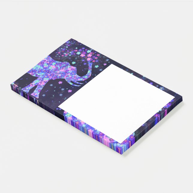 Elephant Flowers Spring Art Post-it Notes (Angled)