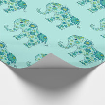 Elephant Flowers Teal