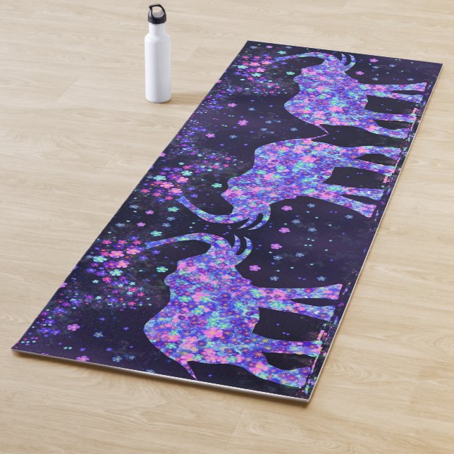 Elephant Flowers Yoga Mat Colourful Joy (In Situ)