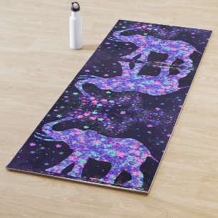 Elephant Flowers Yoga Mat Spring