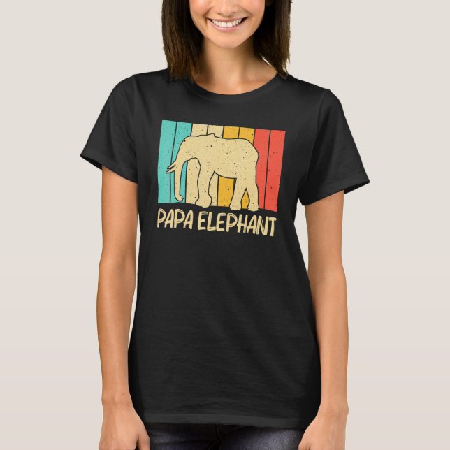 Elephant For Men Dad Indian Elephant Mammoth Vinta T-Shirt (Front)