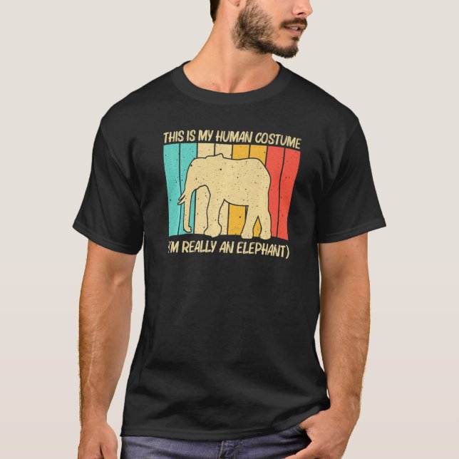 Elephant For Men Women Indian Elephant Mammoth Vin T-Shirt (Front)