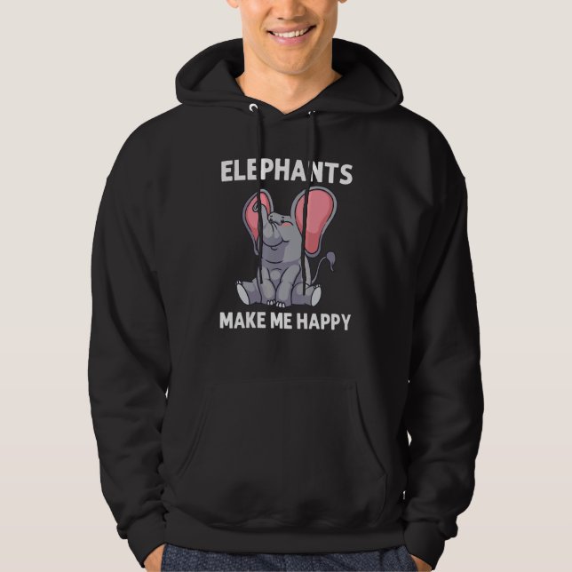 Elephant For Men Women Wildlife Indian Elephant   Hoodie (Front)