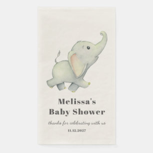 Elephant Forest Animal Gender Neutral Baby Shower Napkin