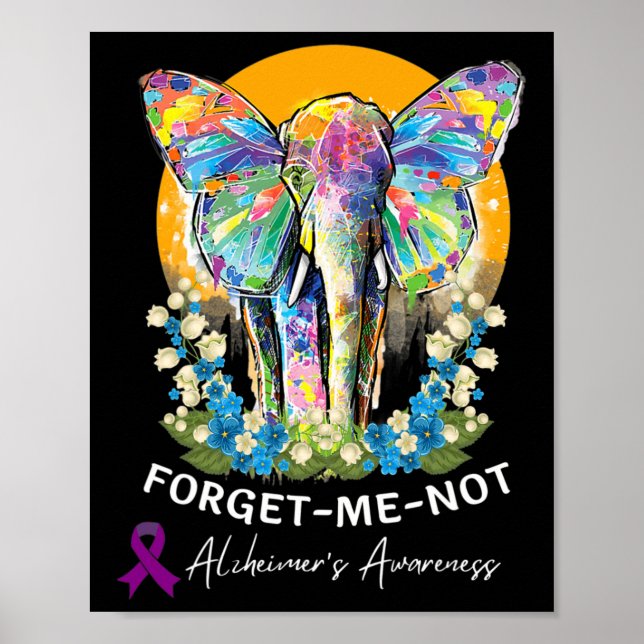 Elephant Forget-me-not Heimer’s Awareness  Poster (Front)