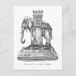 Elephant fountain in Place de la Bastill, Paris Postcard