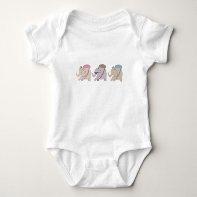 elephant friends baby bodysuit (Front)