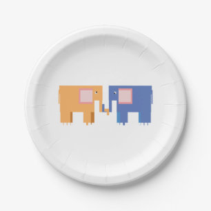 Elephant friends paper plate