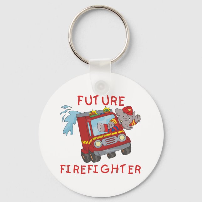 Elephant Future Firefighter Tshirts and Gifts Key Ring (Front)