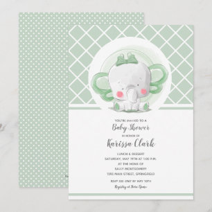 Elephant Gender Neutral Baby Shower Invitations