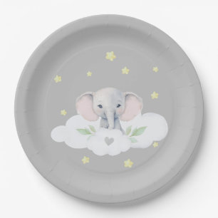 Elephant Gender Neutral Baby Shower Tableware Paper Plate