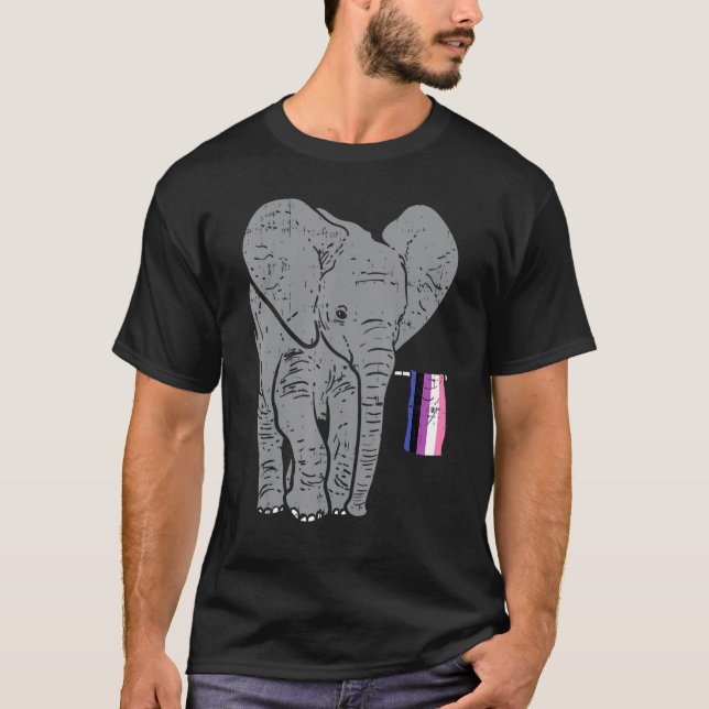 Elephant Genderfluid Flag Pride Non Binary Lgbtq A T-Shirt (Front)