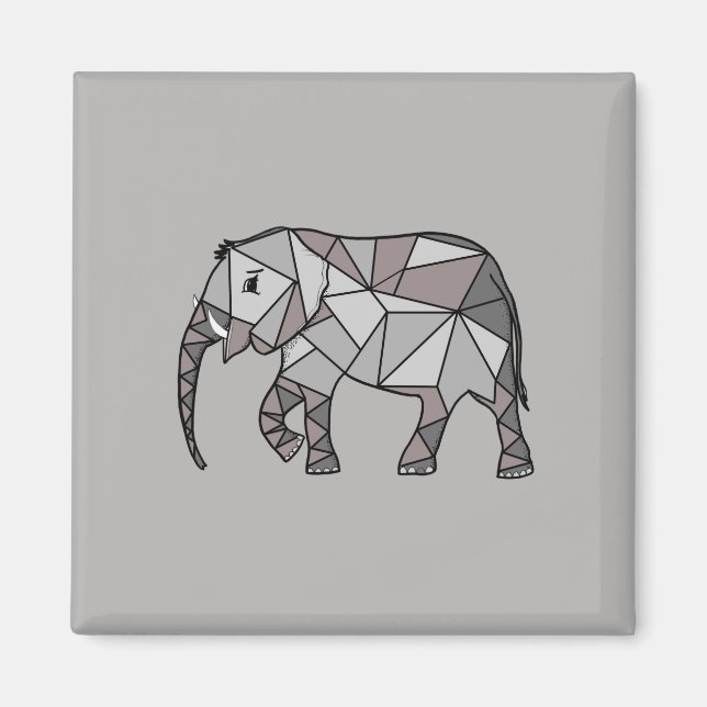 elephant geometric, bishop gray 2 magnet (Front)