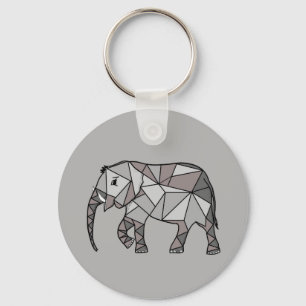 elephant geometric, bishop grey 2, home decor, key ring