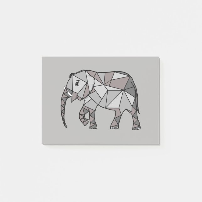 elephant geometric, bishop grey 2 post-it notes (Front)